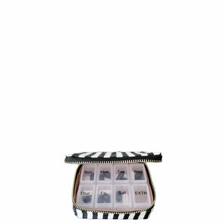 Weekly Pill Organizer Case – Small – Striped - Glamourous Grace
