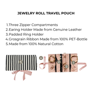 Couture Jewelry Roll, Medium – Striped - Glamourous Grace