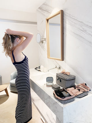 Folding/Hanging Toiletry Case – Striped - Glamourous Grace