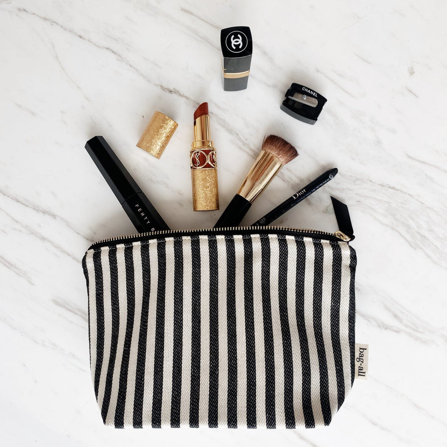 My Makeup Pouch, Coated Lining – Striped - Glamourous Grace