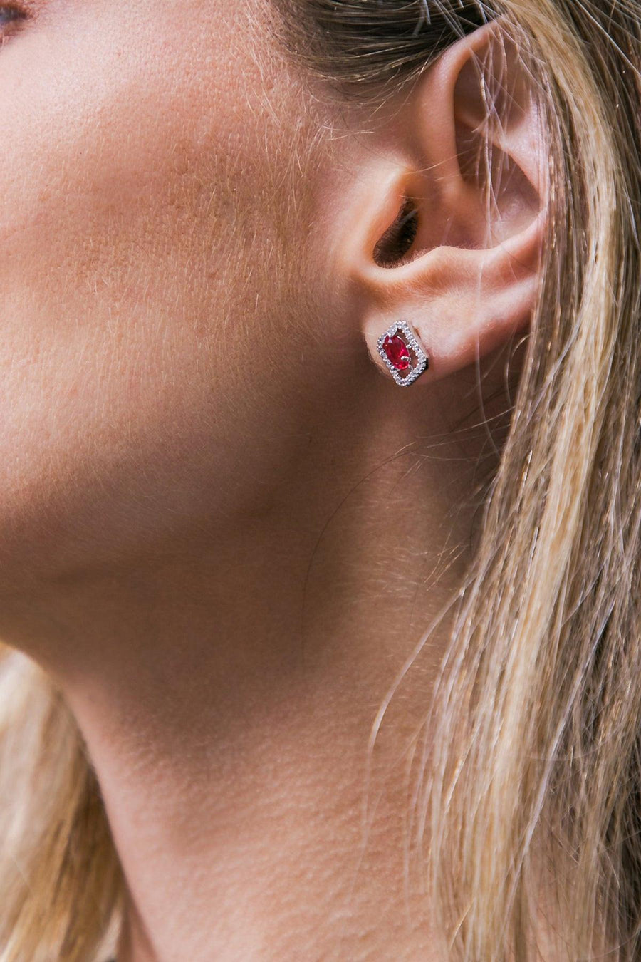 HALO ZIRCONIA ROUND EARRINGS - Glamourous Grace