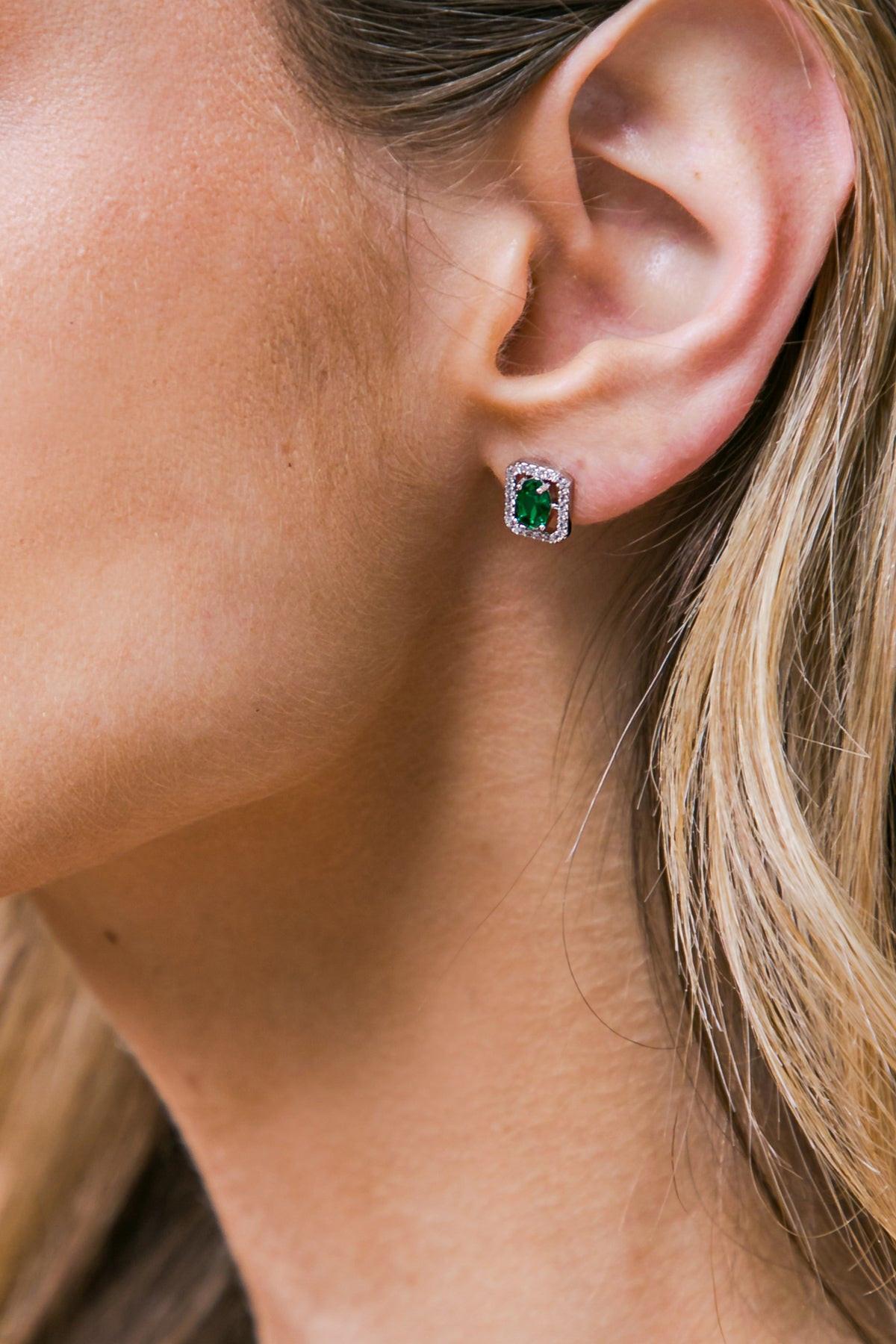 HALO ZIRCONIA ROUND EARRINGS - Glamourous Grace