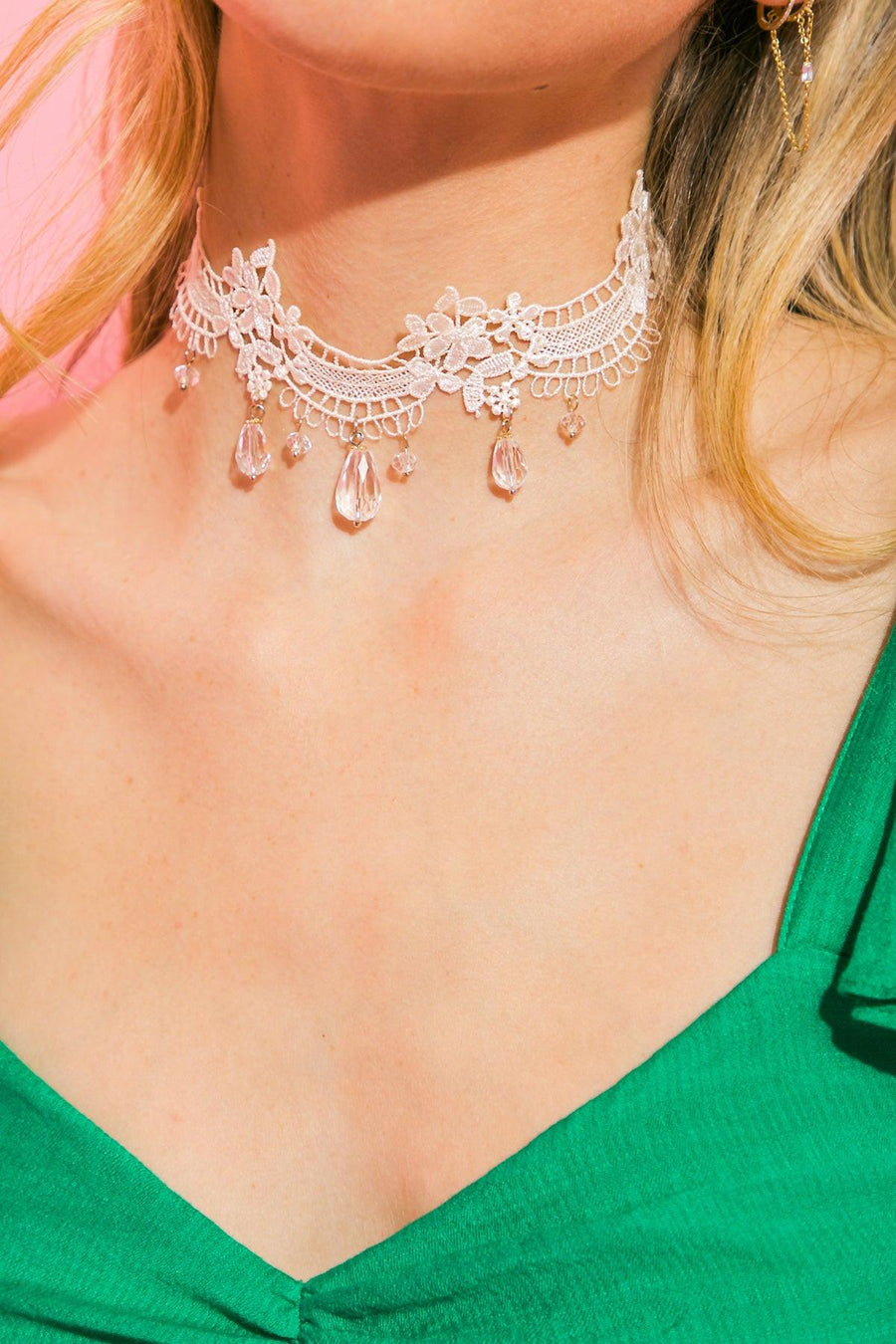 SEXY LACE PEARL CHOKER NECKLACE - Glamourous Grace