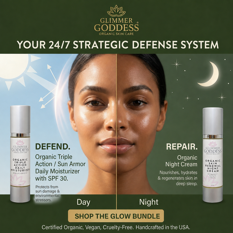 Organic Day & Night Duo – Triple Action SPF 30 Moisturizer + Skin Renewal Night Cream Bundle - Glamourous Grace