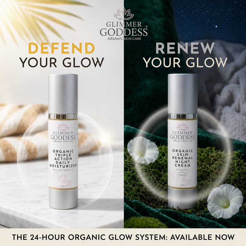 Organic Day & Night Duo – Triple Action SPF 30 Moisturizer + Skin Renewal Night Cream Bundle - Glamourous Grace