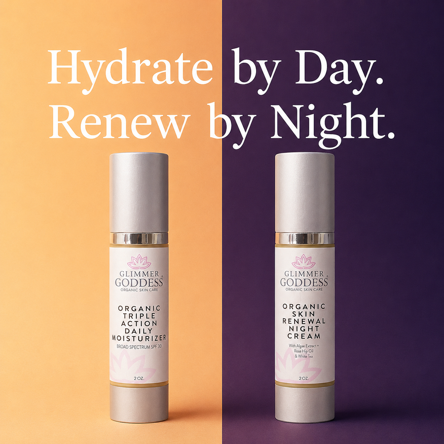Organic Day & Night Duo – Triple Action SPF 30 Moisturizer + Skin Renewal Night Cream Bundle - Glamourous Grace