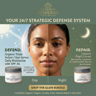 Organic Day & Night Duo – Triple Action SPF 30 Moisturizer + Skin Renewal Night Cream Bundle - Glamourous Grace