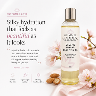 Organic Sweet Almond Silky Skin Oil – 48 Hour Hydration - Glamourous Grace
