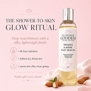 Organic Sweet Almond Silky Skin Oil – 48 Hour Hydration - Glamourous Grace