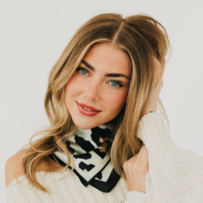 Sylvie Leopard Square Scarf - Glamourous Grace