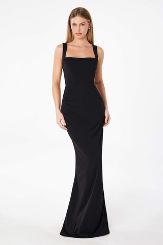Astee T3000 Classic Modest Fitted Gown with Back Leg Slit