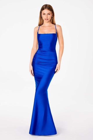 Astee T3001 Long Fitted Evening Gown Strappy Open Back