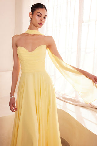 Ladivine Amoris T703 Dress Strapless A-Line Bridesmaid Gown - Glamourous Grace