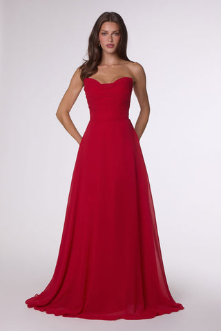 Ladivine Amoris T703 Dress Strapless A-Line Bridesmaid Gown - Glamourous Grace