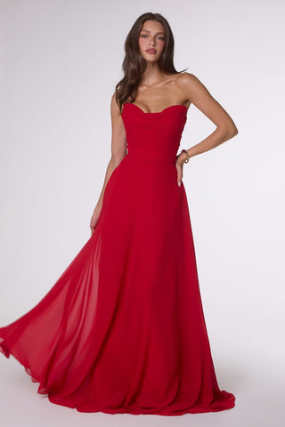 Ladivine Amoris T703 Dress Strapless A-Line Bridesmaid Gown - Glamourous Grace