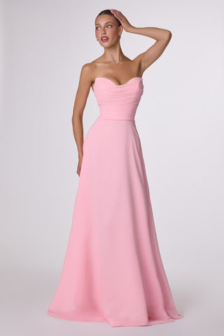 Ladivine Amoris T703 Dress Strapless A-Line Bridesmaid Gown - Glamourous Grace