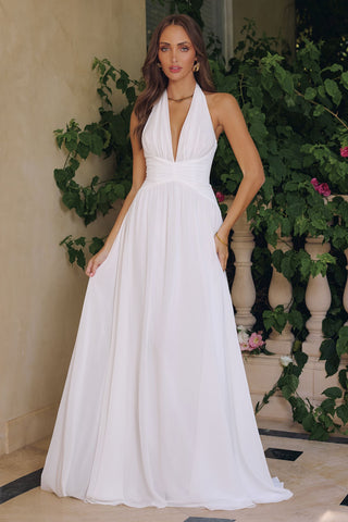 Amoris T715W Halter Neck Chiffon A-Line Evening Gown