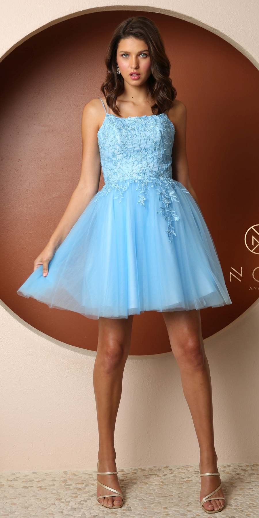 Nox Anabel T718 Short A-Line Corset Back Baby Doll Dress Tulle Skirt - Glamourous Grace