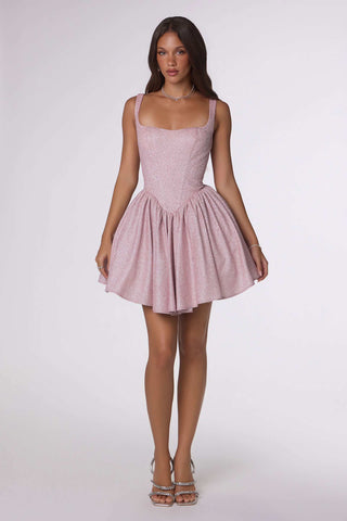 Amoris T738 Short Fitted Bodice Tiered Ruffle Mini Skirt Dress