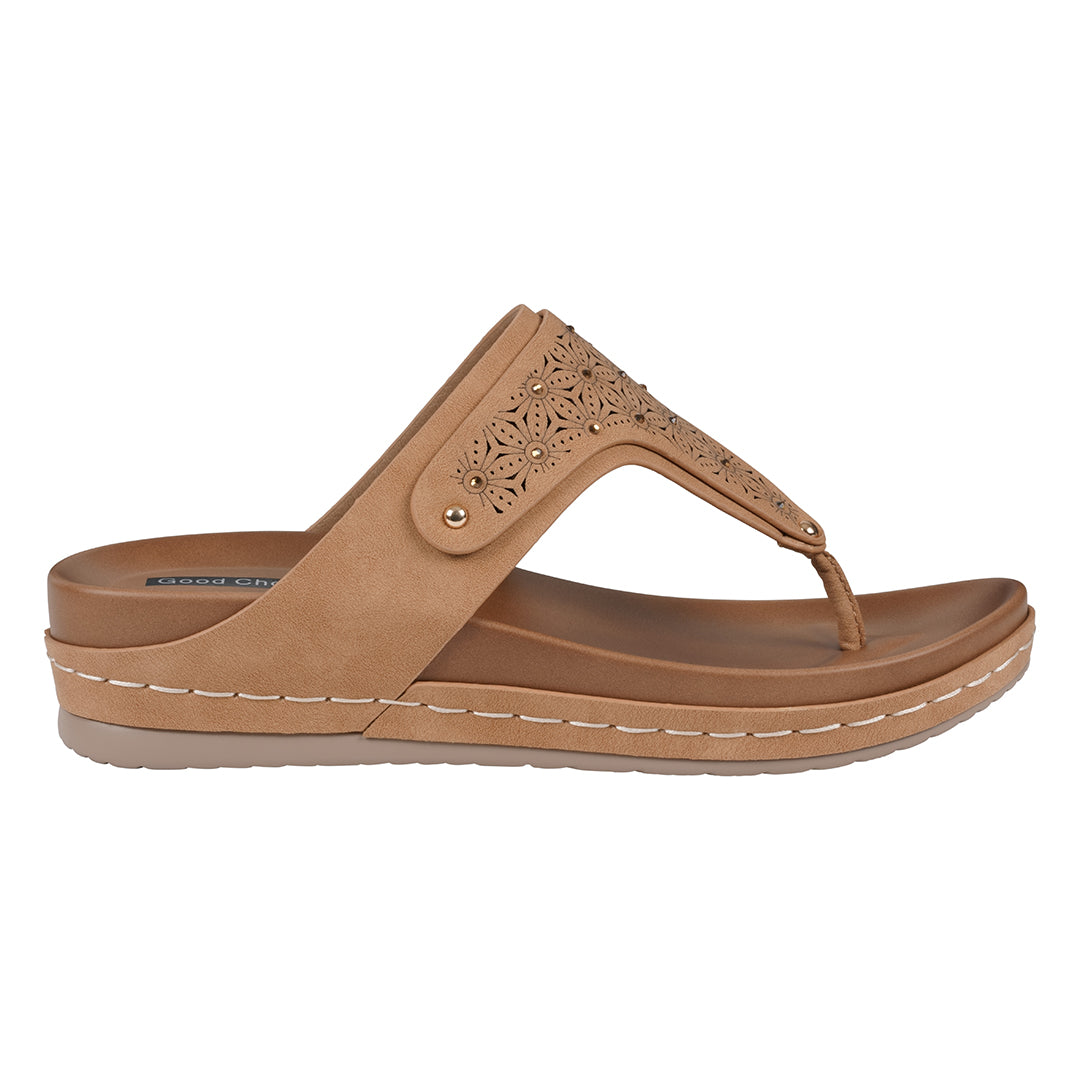 Women's Tani Tan Thong Wedge Sandals - Glamourous Grace
