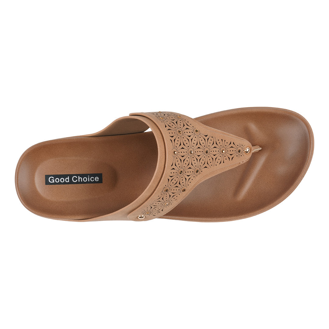 Women's Tani Tan Thong Wedge Sandals - Glamourous Grace