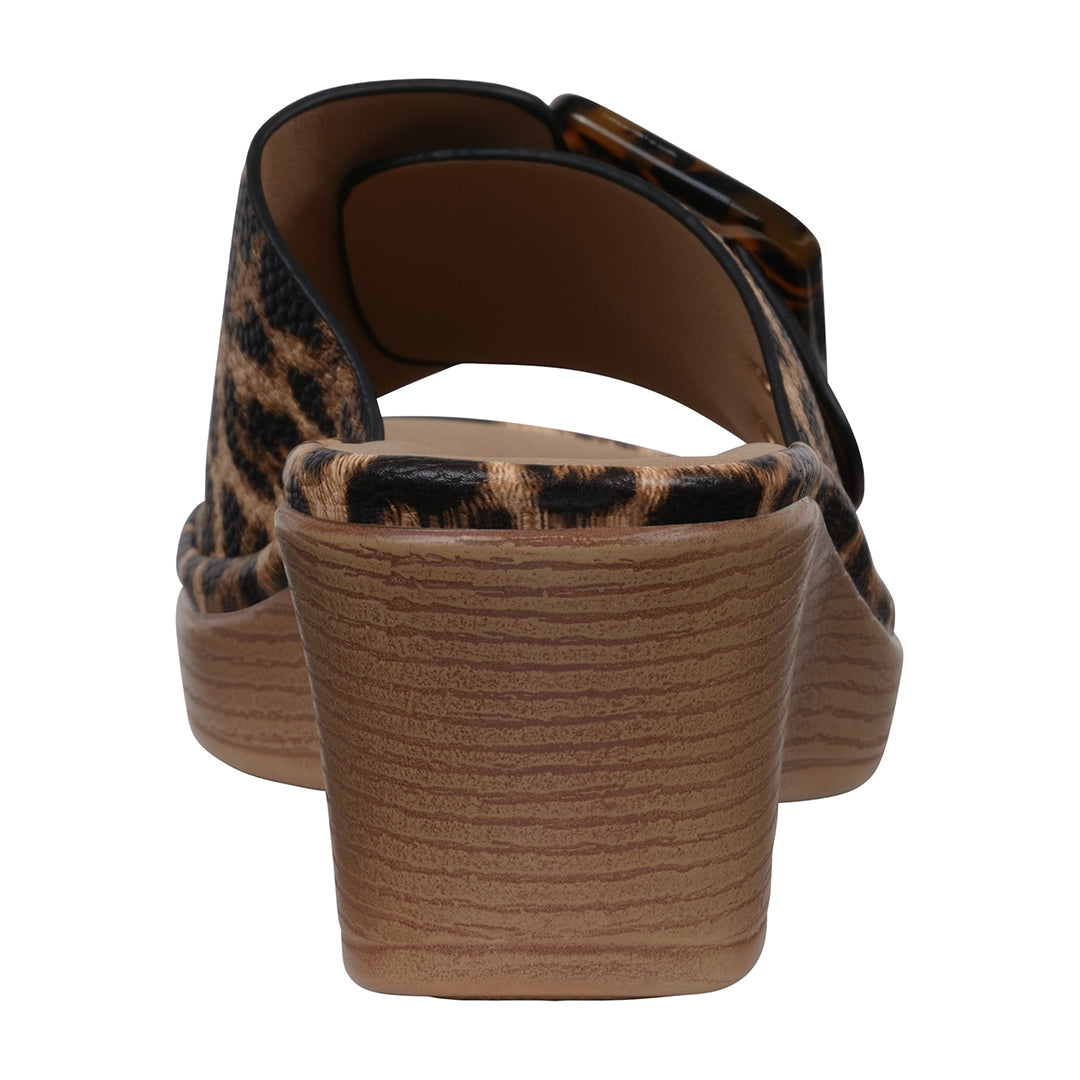 Women's Teri Leopard Wedge Sandals - Glamourous Grace