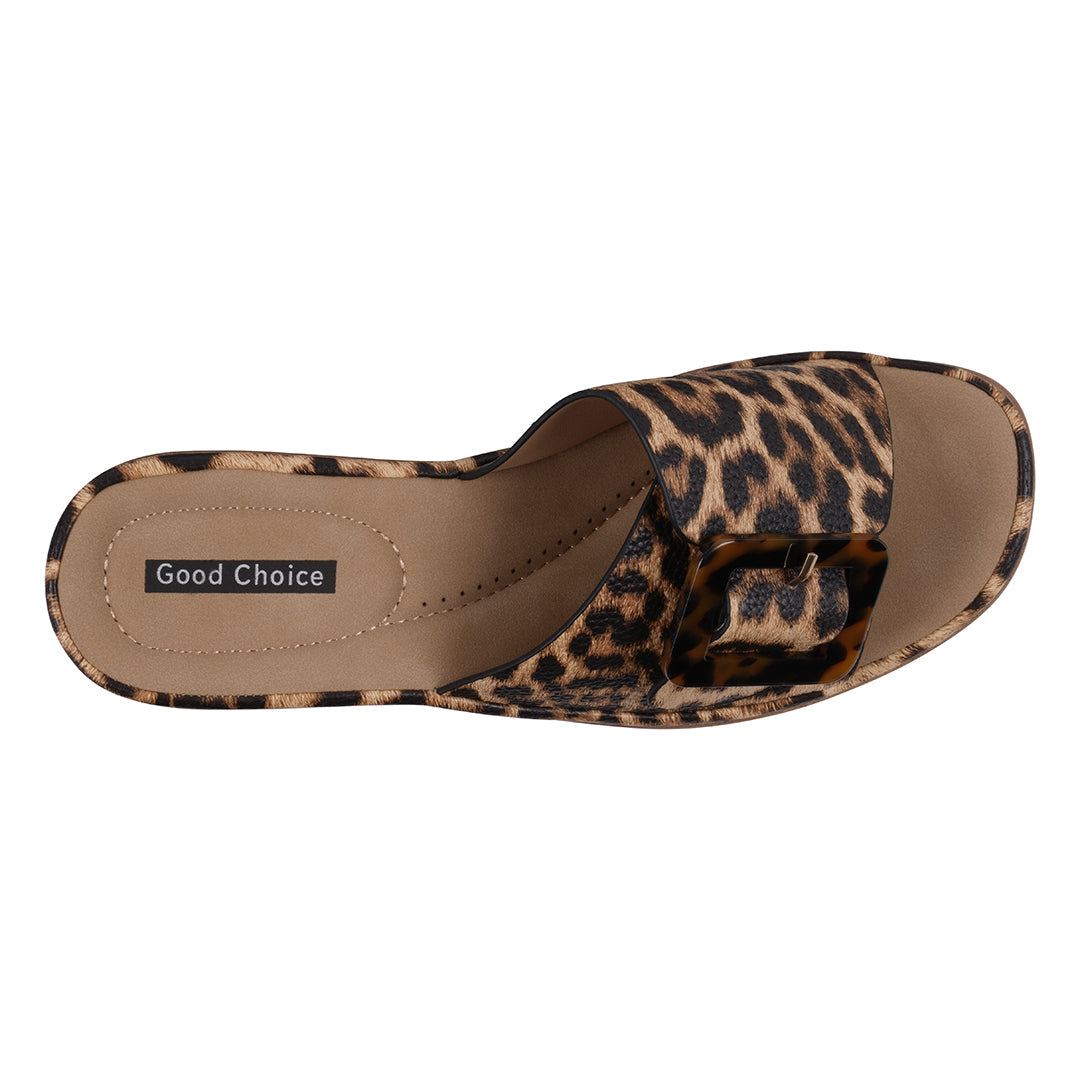 Women's Teri Leopard Wedge Sandals - Glamourous Grace