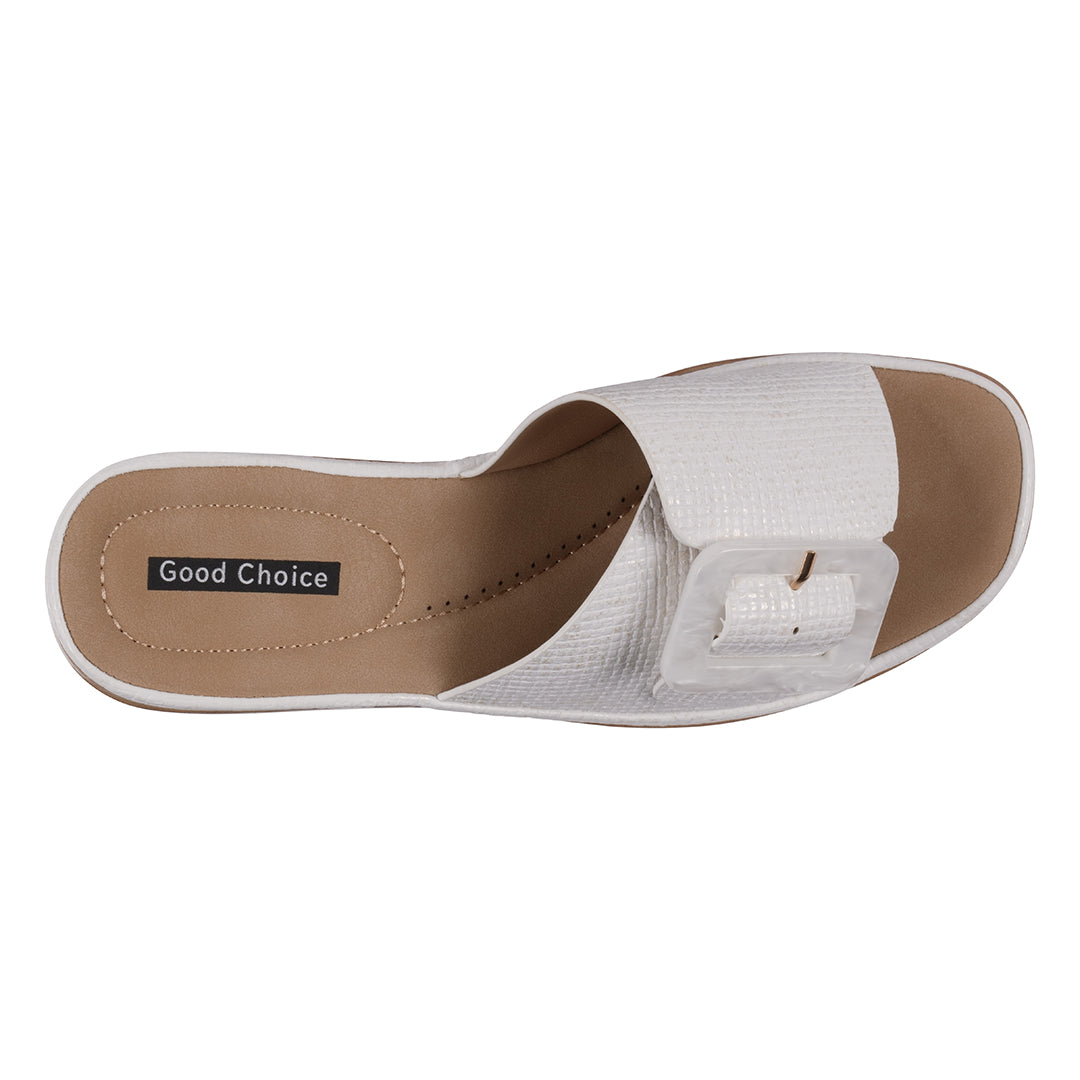 Women's Teri White Wedge Sandals - Glamourous Grace