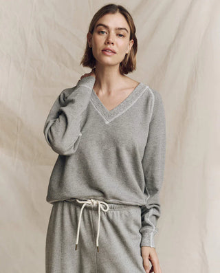 THE GREAT. THE V-NECK SWEATSHIRT