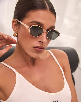The Evangelista Sunglasses Gold Green