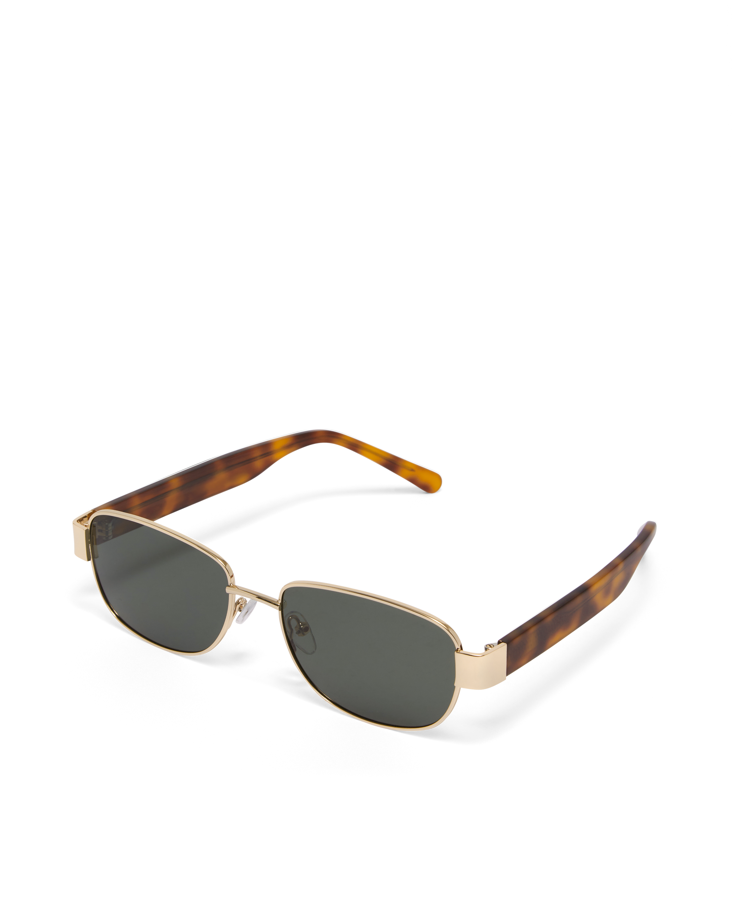The Addison Sunglasses Gold Havana Tort Green