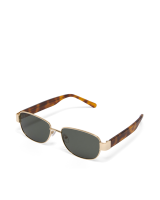 The Addison Sunglasses Gold Havana Tort Green