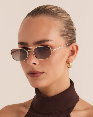 The Cameron Sunglasses Gold Chocolate Fade