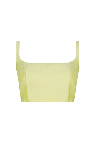 TOLEDO TAFFETA TOP IN SOFT YELLOW - Glamourous Grace