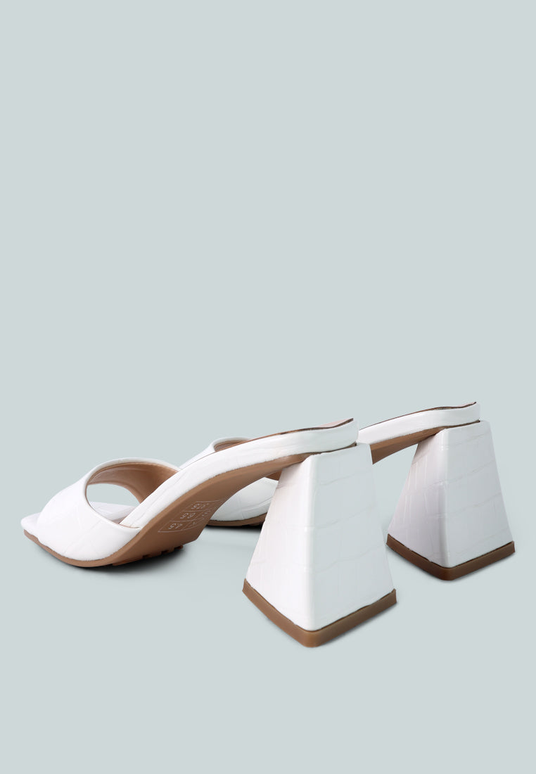 Trinity Croc Pattern Triangle Heel Sandals - Glamourous Grace