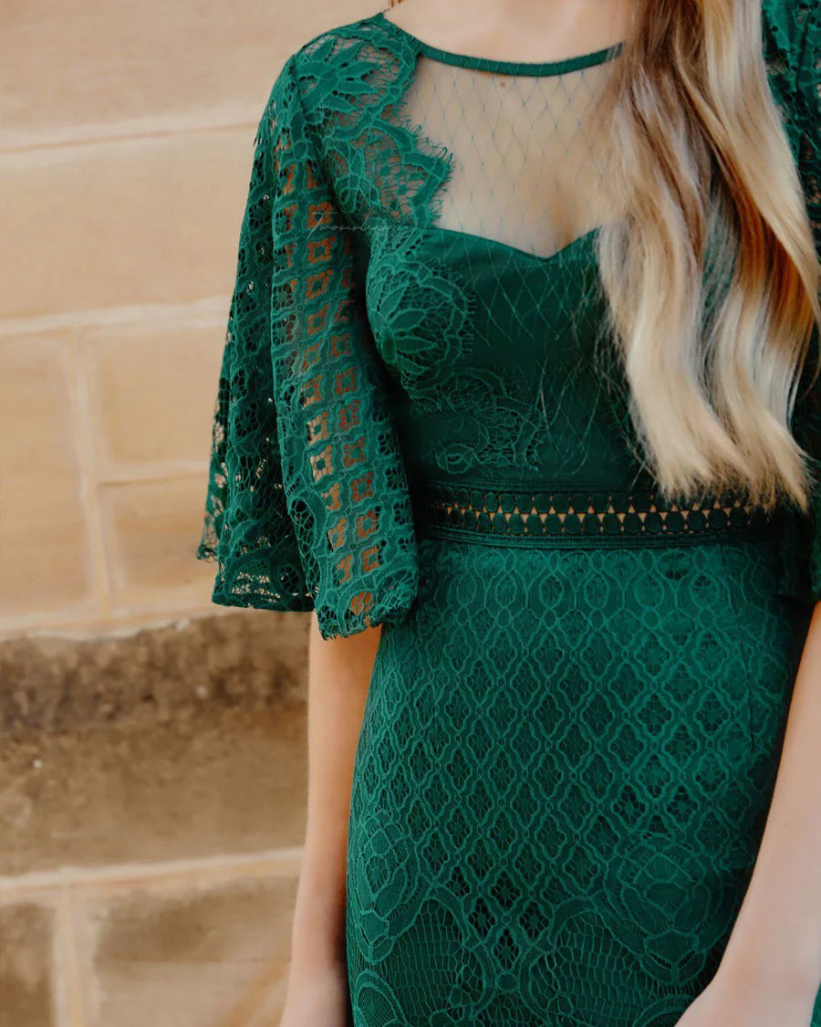 Reyna Dress - Emerald - Glamourous Grace