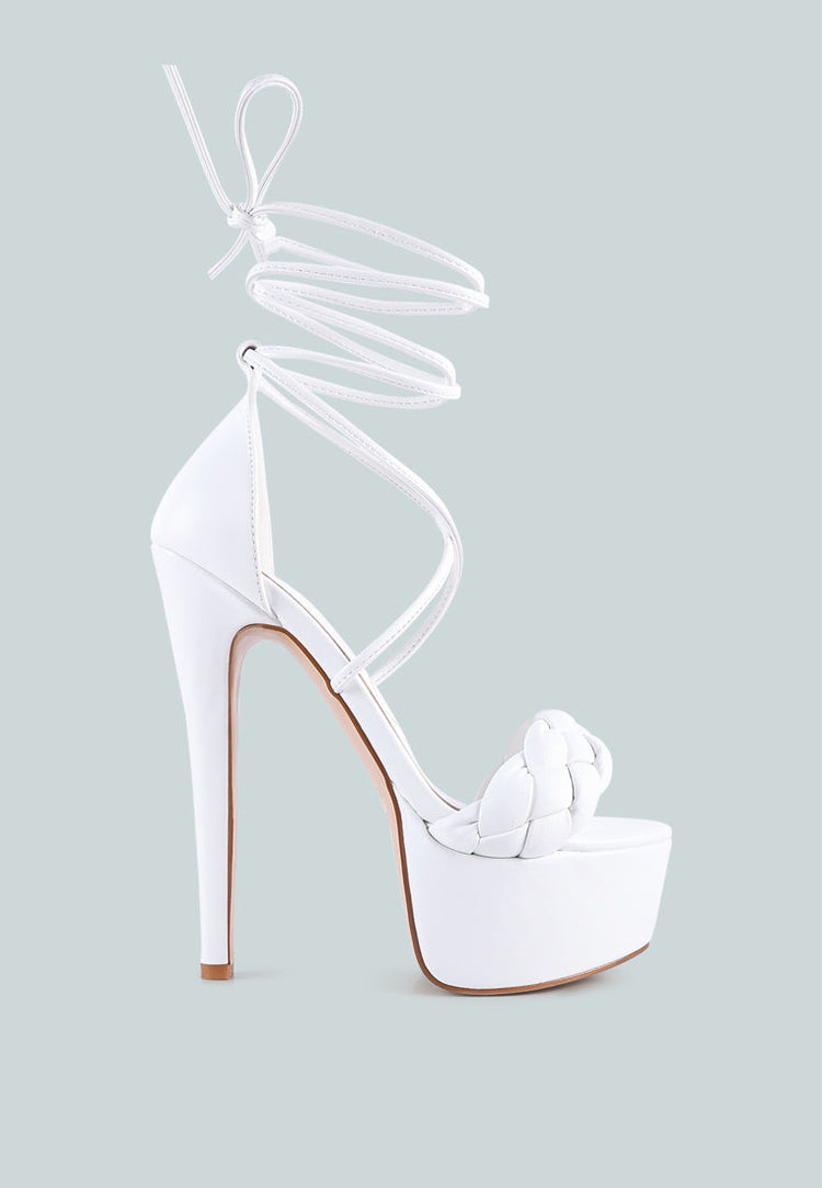 Twerk Tie-Up Braided High Platform Sandals
