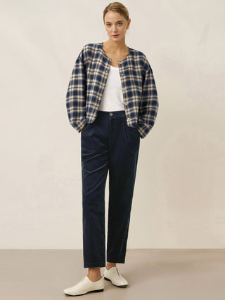 Tencel Linen Reversible Crew Neck Casual Jacket CHLOE - Glamourous Grace