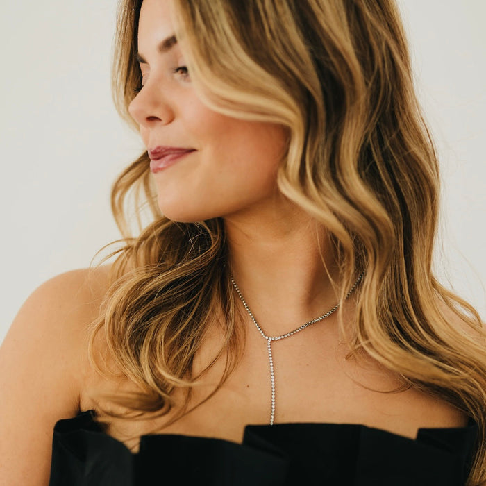 Tennis Lariat Necklace - WATERPROOF - Glamourous Grace