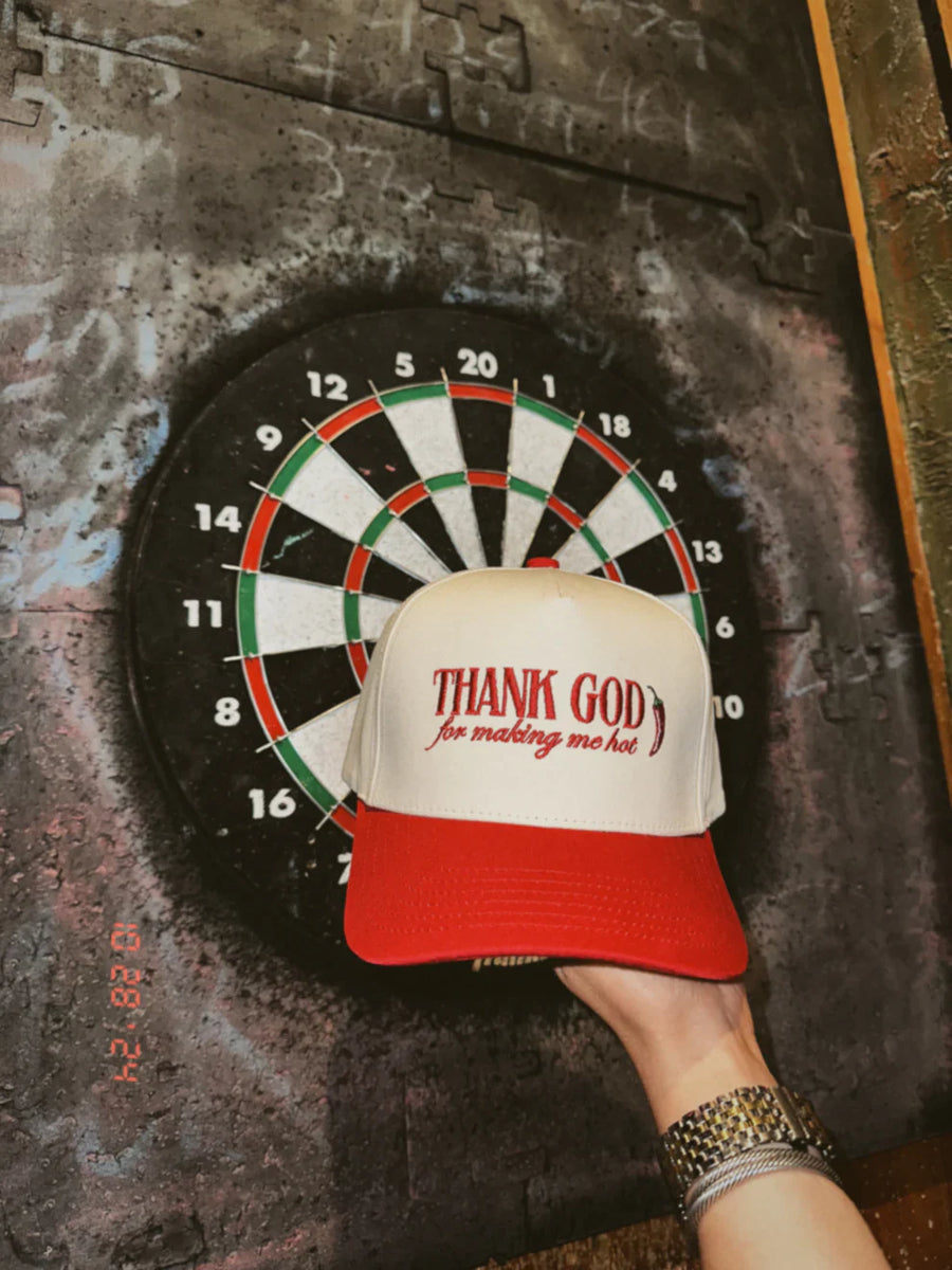 Thank God Baseball Hat | Red Natural