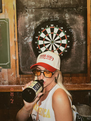 Thank God Baseball Hat | Red Natural