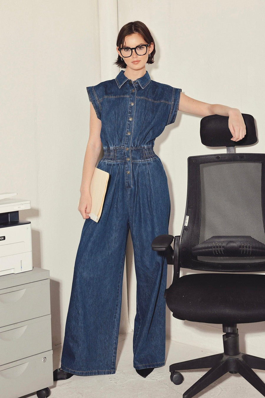 POWER PLAY DENIM JUMPSUIT - Glamourous Grace