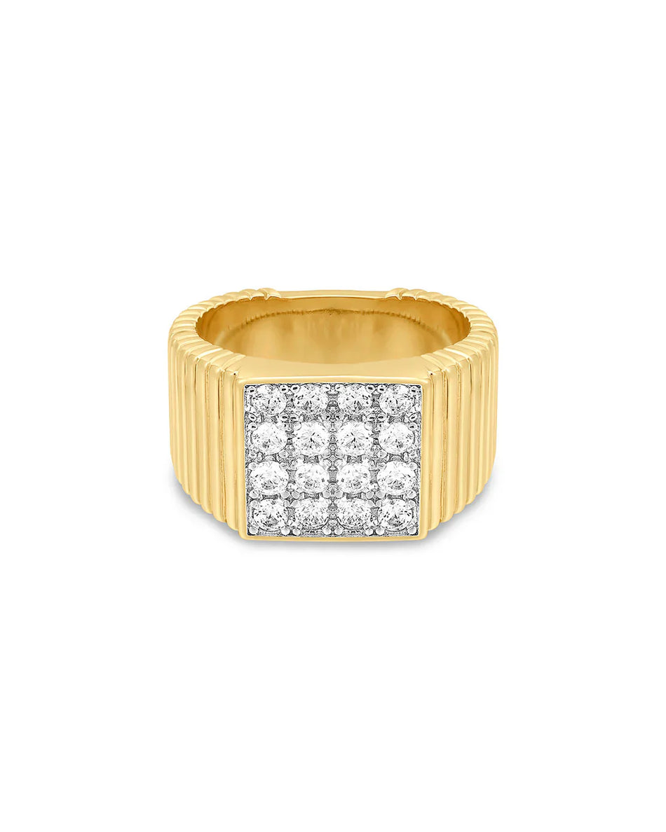 The Pave Sqaure Signet Ring