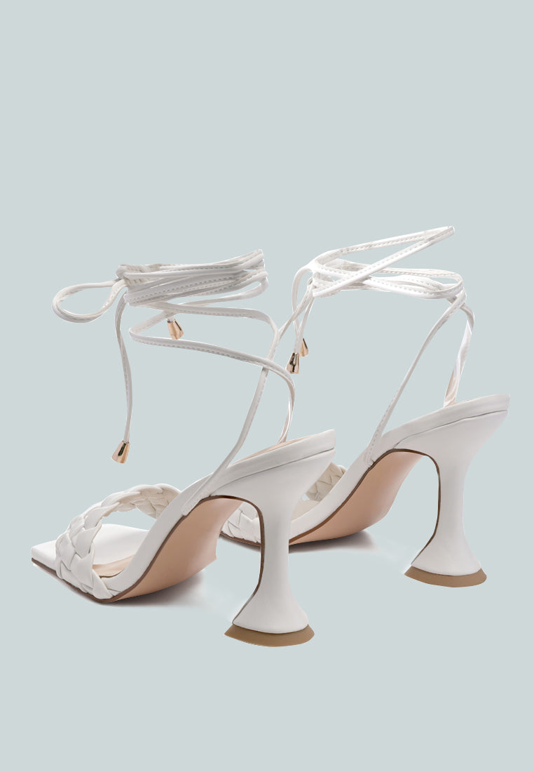Skora Tie Up Spool Heel Sandals - Glamourous Grace