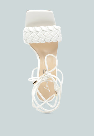 Skora Tie Up Spool Heel Sandals