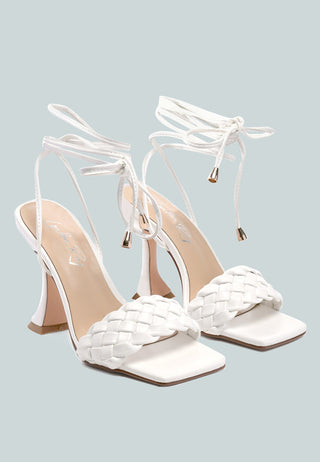 Skora Tie Up Spool Heel Sandals