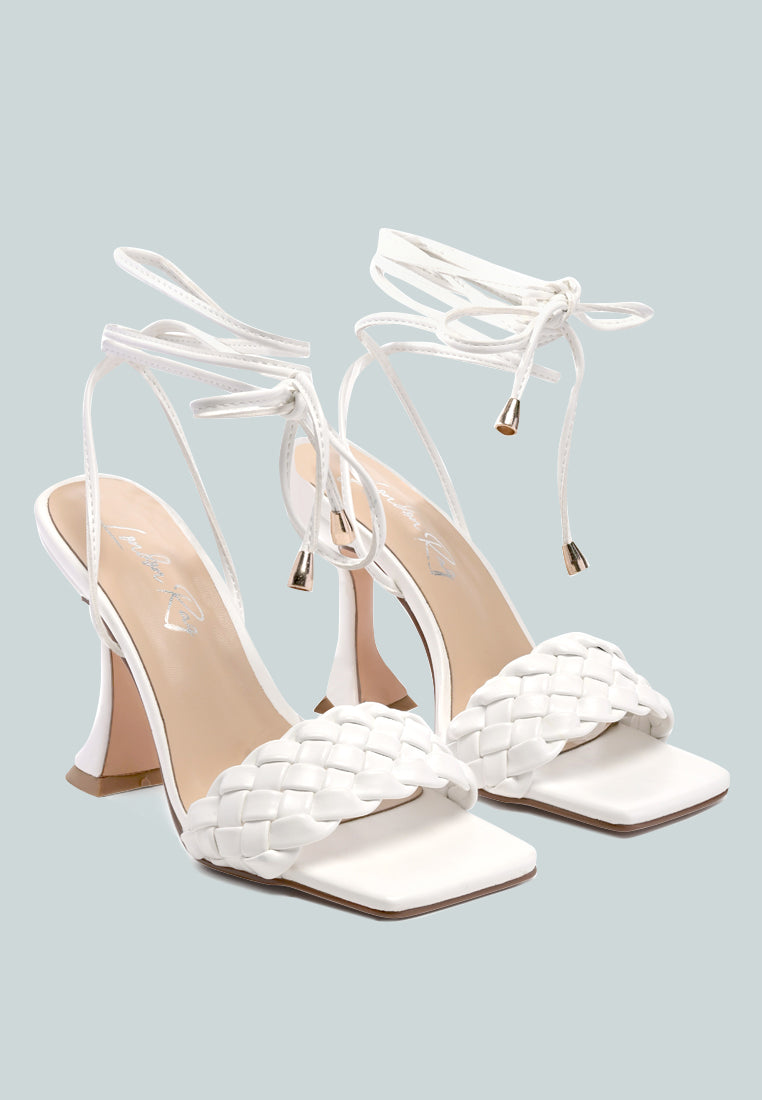 Skora Tie Up Spool Heel Sandals - Glamourous Grace