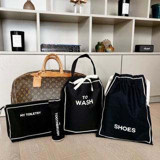 Toiletry Travel Gift Set Deal 4-Pack, Black - Glamourous Grace