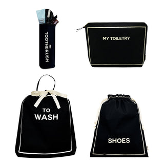 Toiletry Travel Gift Set Deal 4-Pack, Black - Glamourous Grace