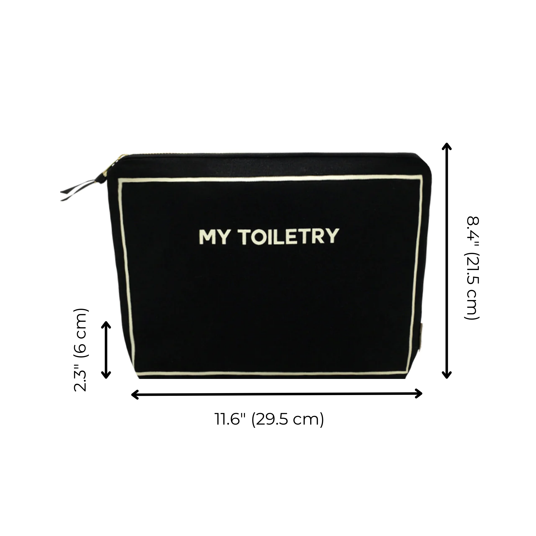Toiletry Pouch with Coated Lining – Black - Glamourous Grace